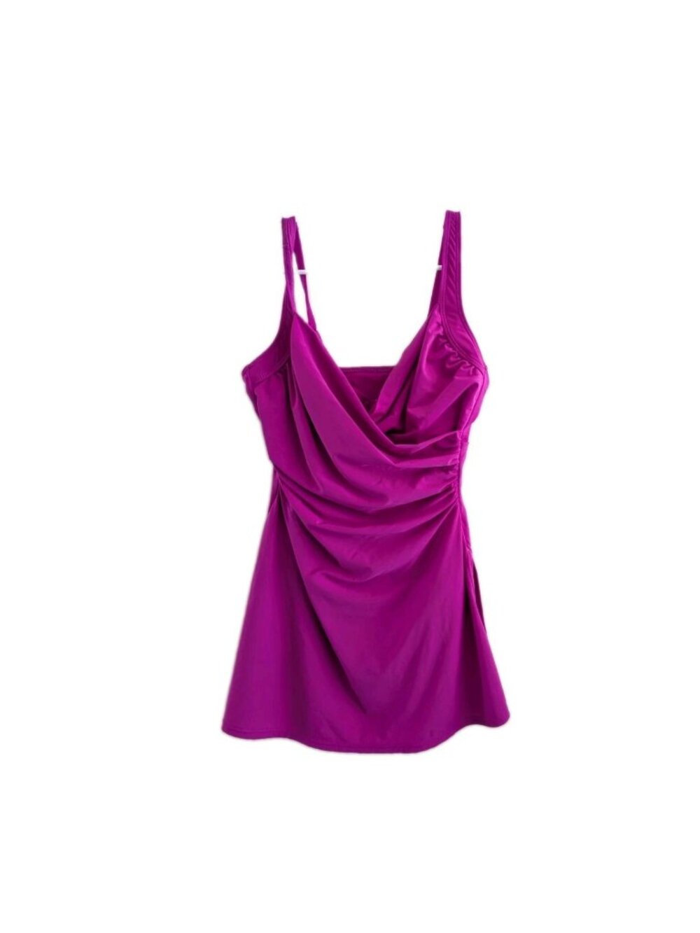 Miraclesuit 1 Piece Wrap Swimdress Women 8 Purple Tummy Control Beach Resort